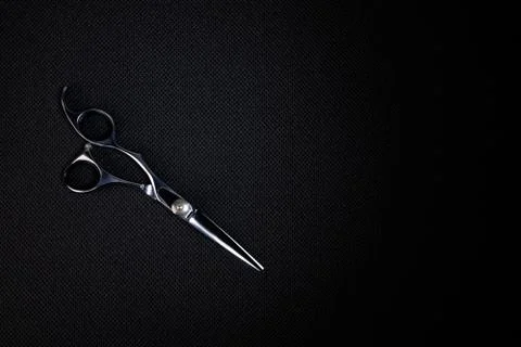 Professional scissors on black background Stock Photos