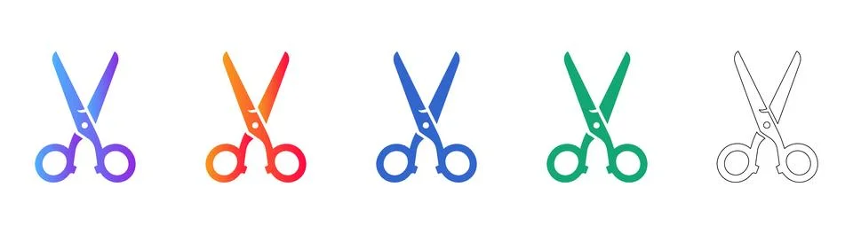 Professional Scissors Icon Collection Stock Illustration