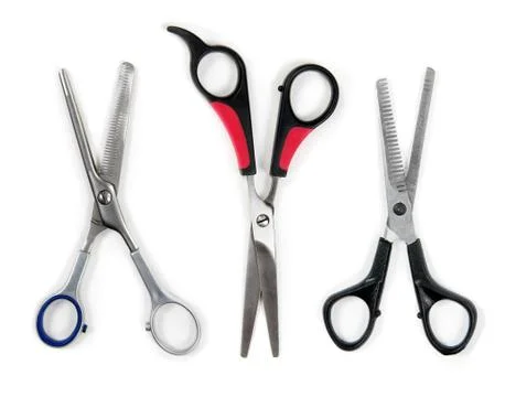 Professional scissors on white Stock Photos