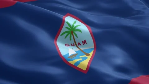 Professional Seamless Loop of the Guam National Flag Waving Gently Stock Footage 334627905