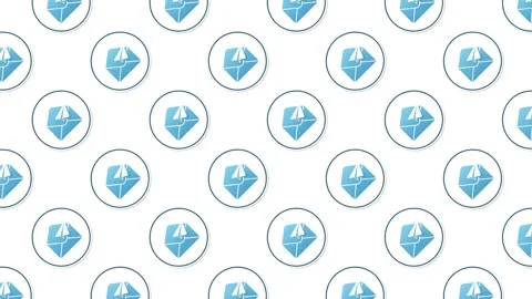 Professional seamless loop of mail icons with paper planes Stock Footage 325865142