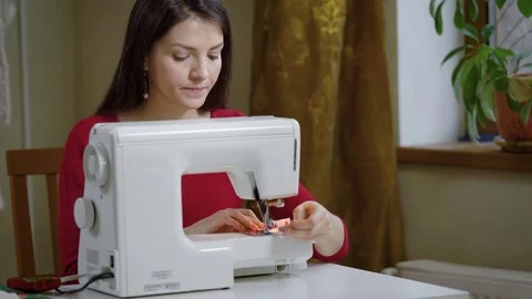 Professional seamstress is working in the workshop. Stock Footage 82532964