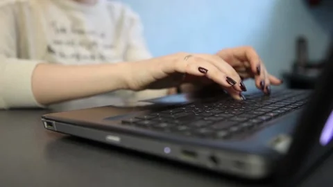 Professional secretary make notes in laptop Stock Footage 196070355