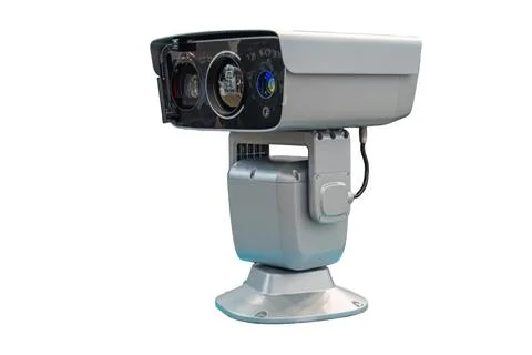 Professional security camera with dual lenses, sleek design, sturdy base, sub Stock Photos