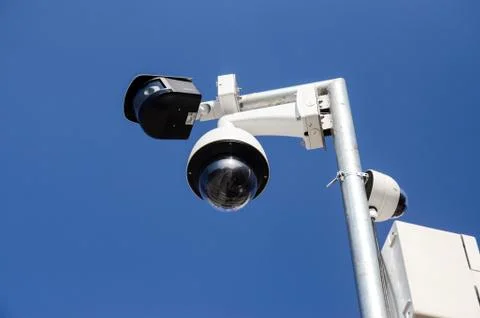 Professional Security cameras. CCTV camera. Surveillance, privacy, criminal, spy Stock Photos