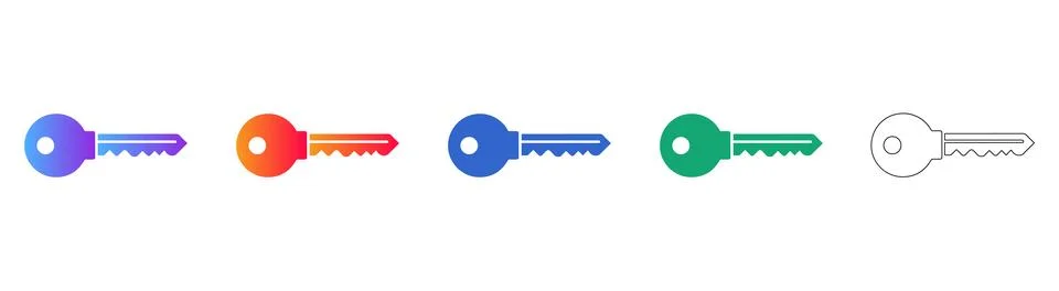 Professional Security Key Icons Stock Illustration