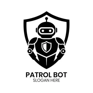 Professional Security Patrol Bot Logo 스톡 일러스트