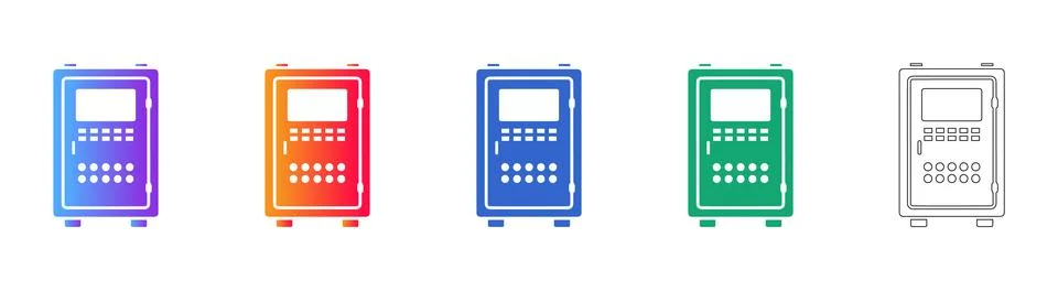 Professional Security Safe Vector Icons 스톡 일러스트