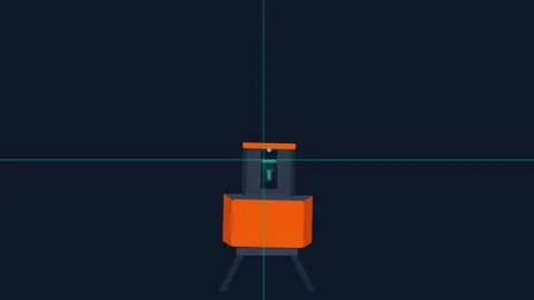 Professional Self Leveling 360 Degree Cross Line Construction Laser with Em.. Stock Footage 346984065
