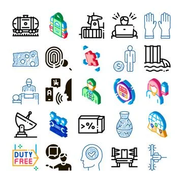 Professional service icon set for various industries Stock Illustration