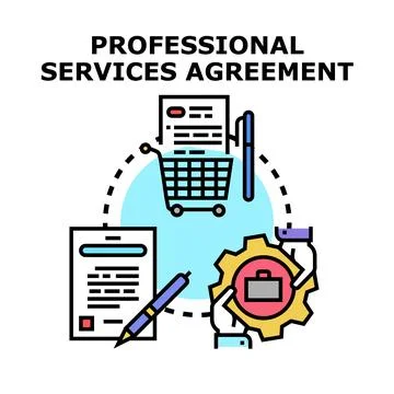 Professional services agreement concept flat vector illustration Stock Illustration