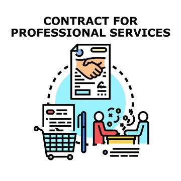 Professional services contract agreement concept illustrating cooperation Stock Illustration
