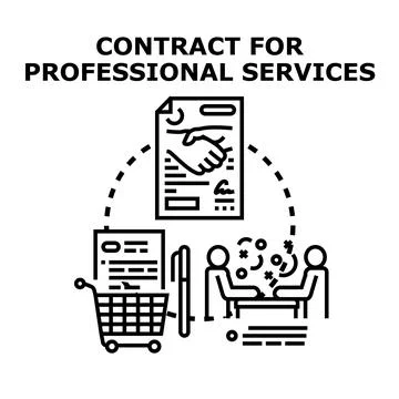 Professional services contract agreement concept illustrating cooperation Stock Illustration