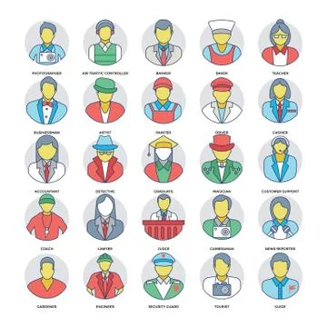 Professional Services Vector Icons Collection Stock Illustration