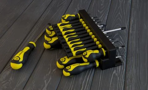 Professional set of tools on the boards. Stock Photos