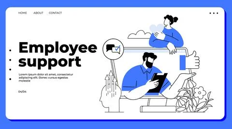 A professional setting with a man using a tablet, a woman with a heart icon,  Stock Illustration