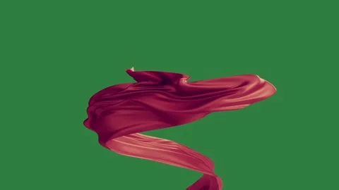 Professional Silk Flying Green Screen Element Stock Footage 338016433