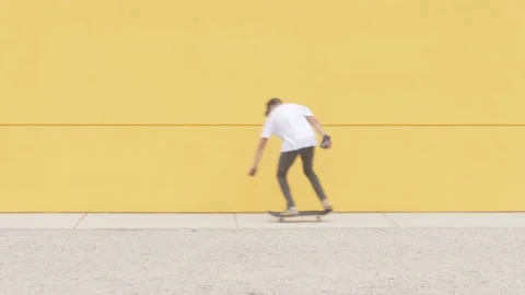 Professional skateboarder performs flip trick Stock-Footage 143487450