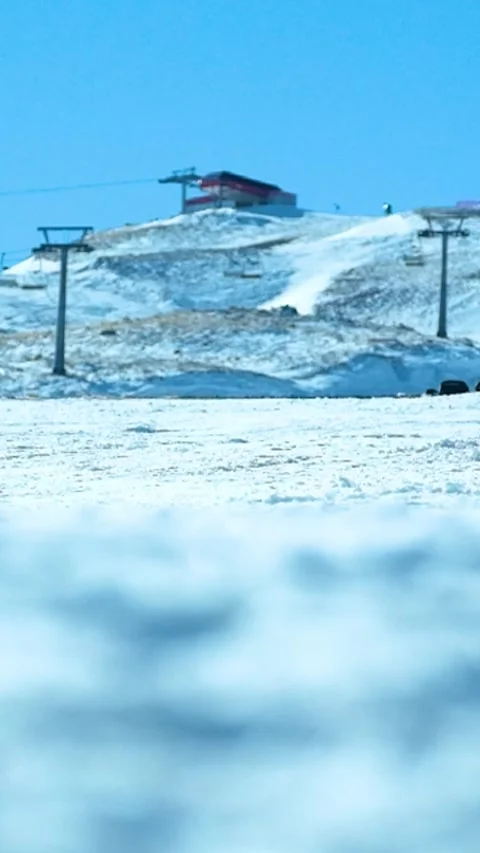 Professional Ski Athletes in Action Vertical Video Stock Footage 334872489