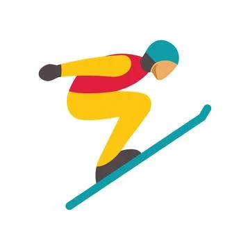 Professional skier jumping and performing a stunt in the air Stock Illustration