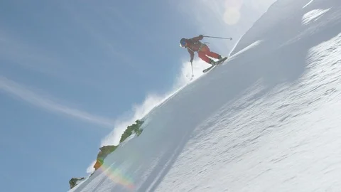 Professional skier skiing on the snowy surface Stock Footage 116788254