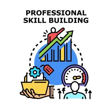 Professional skill building and career growth concept Ilustración de archivo