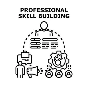 Professional skill building for career development and growth Stock Illustration