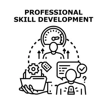 Professional skill developing concept engaging employees and improving career Stock Illustration
