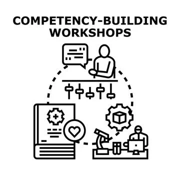 Professional skill developing workshop and competency training Stock Illustration