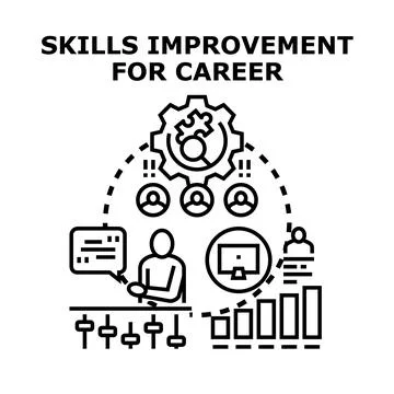 Professional skill development for career advancement concept Stock Illustration