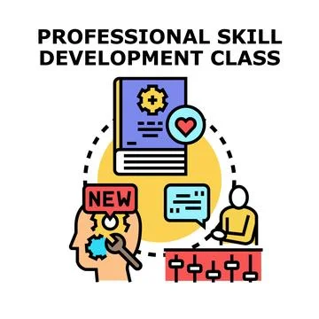 Professional skill development class concept for business education Illustrazione stock