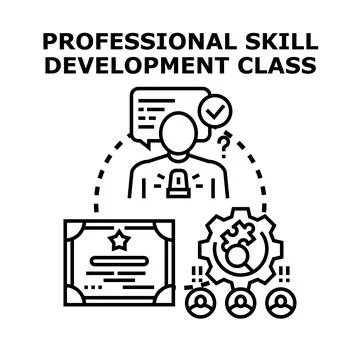 Professional skill development class program illustrating education イラスト素材