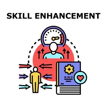 Professional skill enhancement process training and development Stock Illustration