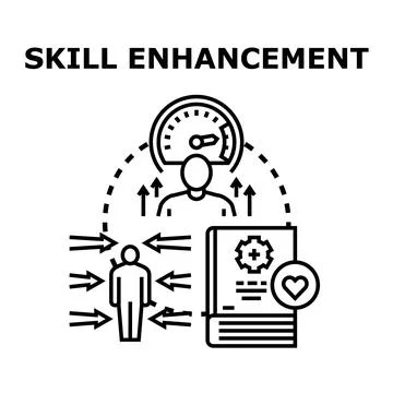 Professional skill enhancement process training and development Stock Illustration