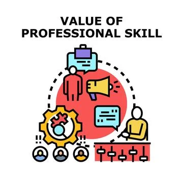 Professional skill value concept for business development and career growth Stock Illustration