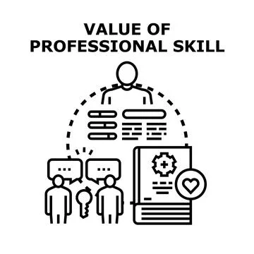 Professional skill value gaining knowledge and experience Stock Illustration