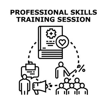 Professional skills training course developing expertise Stock Illustration