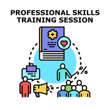 Professional skills training course developing expertise Stock Illustration