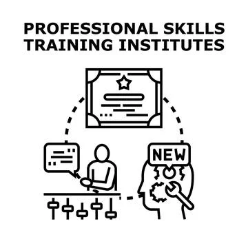 Professional skills training developing new abilities vector icon Stock Illustration
