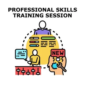 Professional skills training session for skill development Stock Illustration