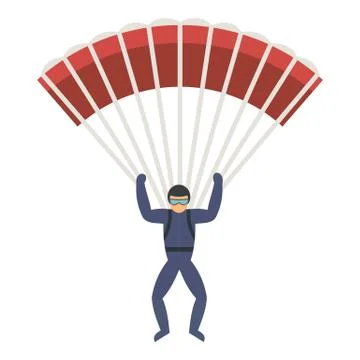 Professional skydiver icon, flat style イラスト素材