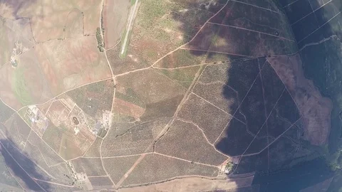 Professional skydiver opens parachute in sky. Extreme activity. Adrenaline Stock Footage 95095923