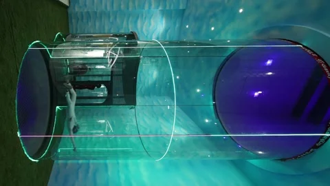 Professional Skydiver in wind tunnel. Vertical Format Stock Footage 171467461