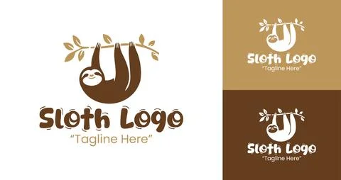 Professional Sloth Character Logo Ideal for Nature and Wildlife Identity Stock Illustration