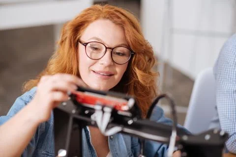 Professional smart designer testing 3d technology Stock Photos