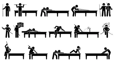 Professional snooker player playing on the table. Stock Illustration