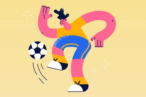 Professional soccer player and football concept Stock Illustration