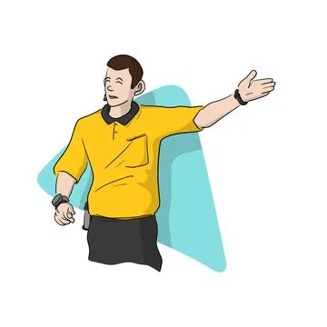 Professional soccer referee hand drawn illustration vector isolated 库存插图