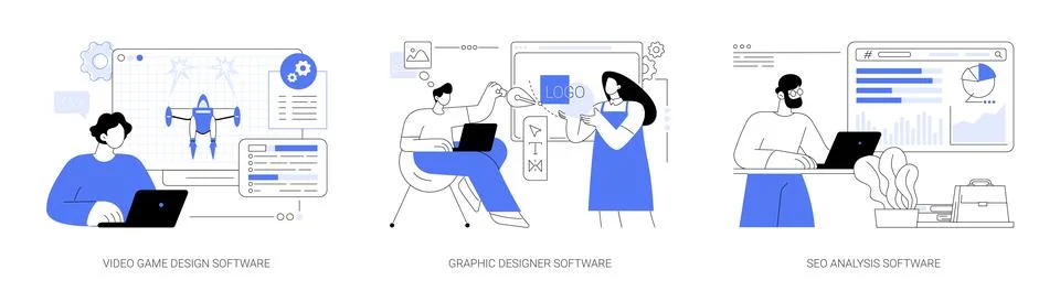 Professional software abstract concept vector illustrations. Stock Illustration