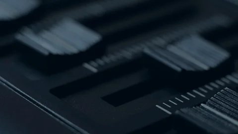 Professional sound engineer balancing volume of audio inputs of digital audio Stock Footage 88654853